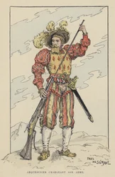 Arquebusier Loading His Weapon, Early 16th Century